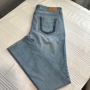 Blue Skinny Jeans with Contrast Stitching
